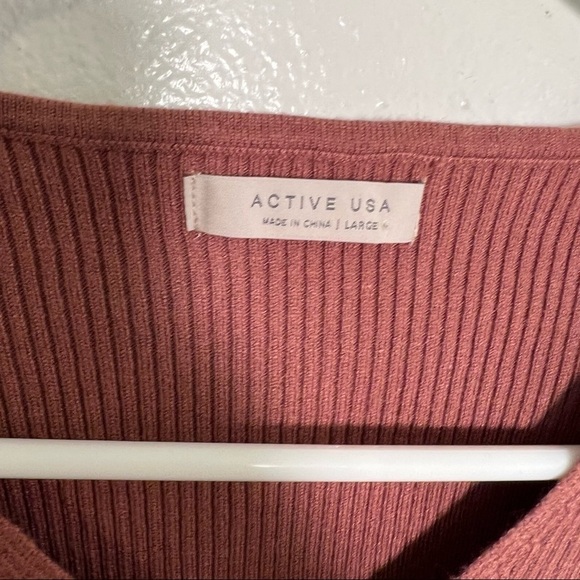 Active USA Viscose Rib Sweater Mauve Pink - Picture 6 of 10